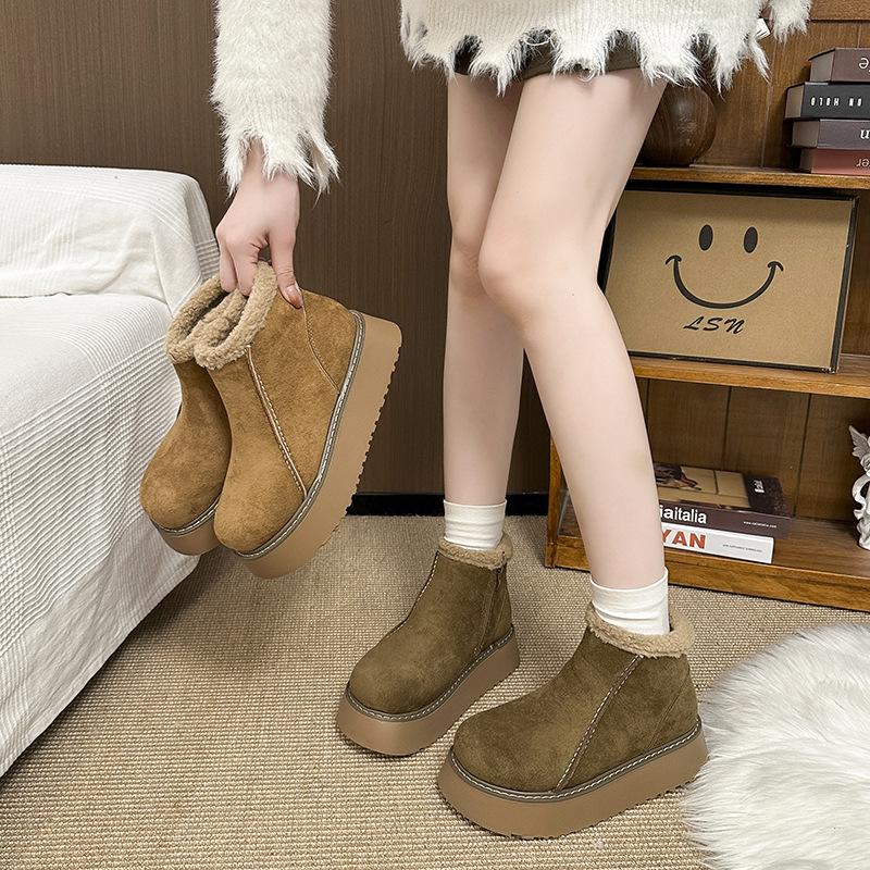 Moda donna leggero suola morbida inverno caldo pelliccia uno stivali da neve fodera imbottita antiscivolo casual sportivi stivali di cotone