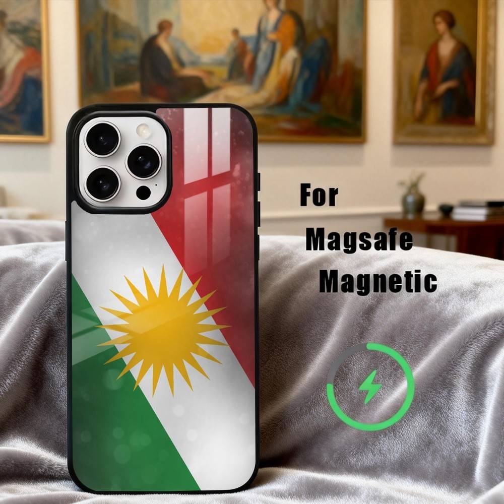K-Kurdistan-N F-Flag-G Phone Case For iPhone17,16,15,14,13,12,11 Plus,Pro Max Magnetic For Magsafe Wireless Charging