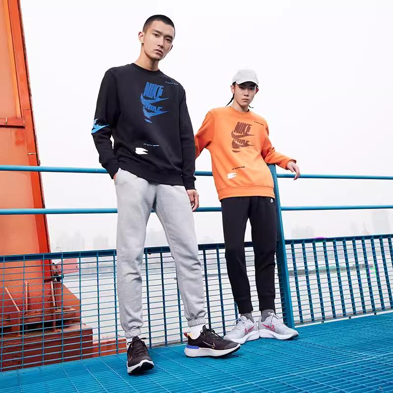 Nike Sportswear Essentials Sweatshirts Men's Black Crew Neck Thickened Regular DM6876-010