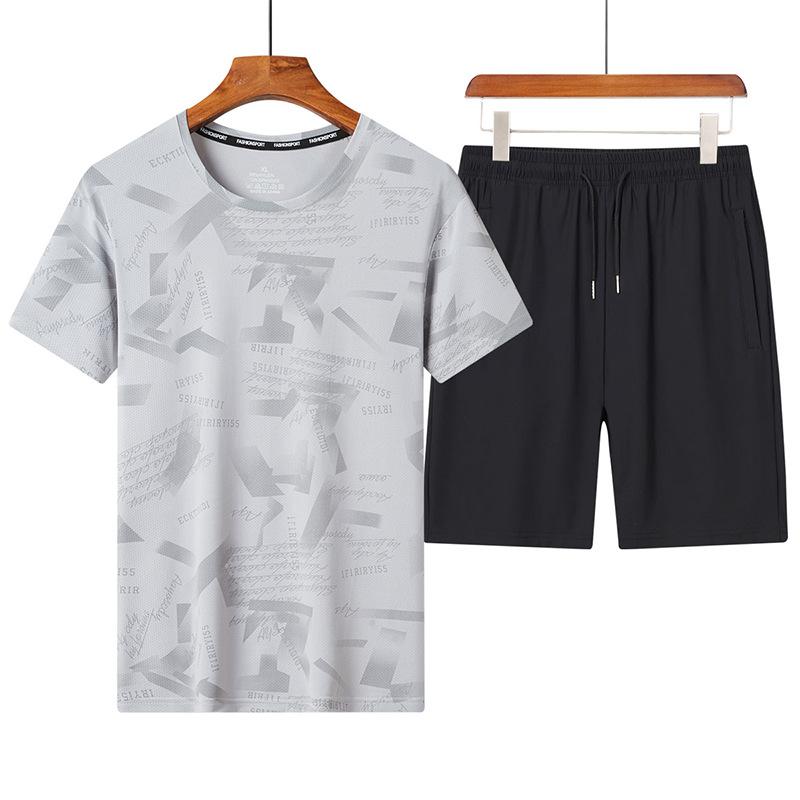 Summer Casual Sports Short Sleeved Shorts Set Two-piece Set