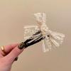 2Pcs Women Hairpin Embroidery Lace Flower Bowknot Decor BB Hair Clip Moderate Clamping Force Hair Accessories