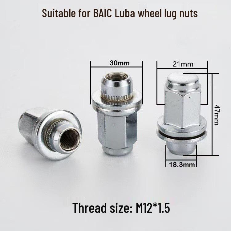 Dado Bullone Mozzo Ruota Antifurto M12*1.5 per Auto BAIC Luba