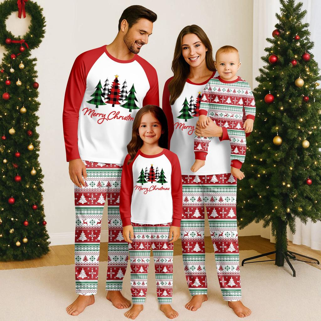 Family Matching Sets Pajamas, Loungewear Outfits,Family Matching Long Sleeve Tops+Pants Set