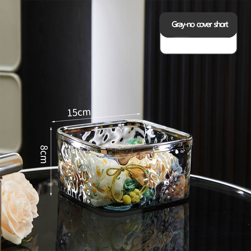 Hair Accessories Organizer Clear Hair Tie Organizer with Lid Desktop Storage Box Multifunctional for Laundry Pods Cotton Swab