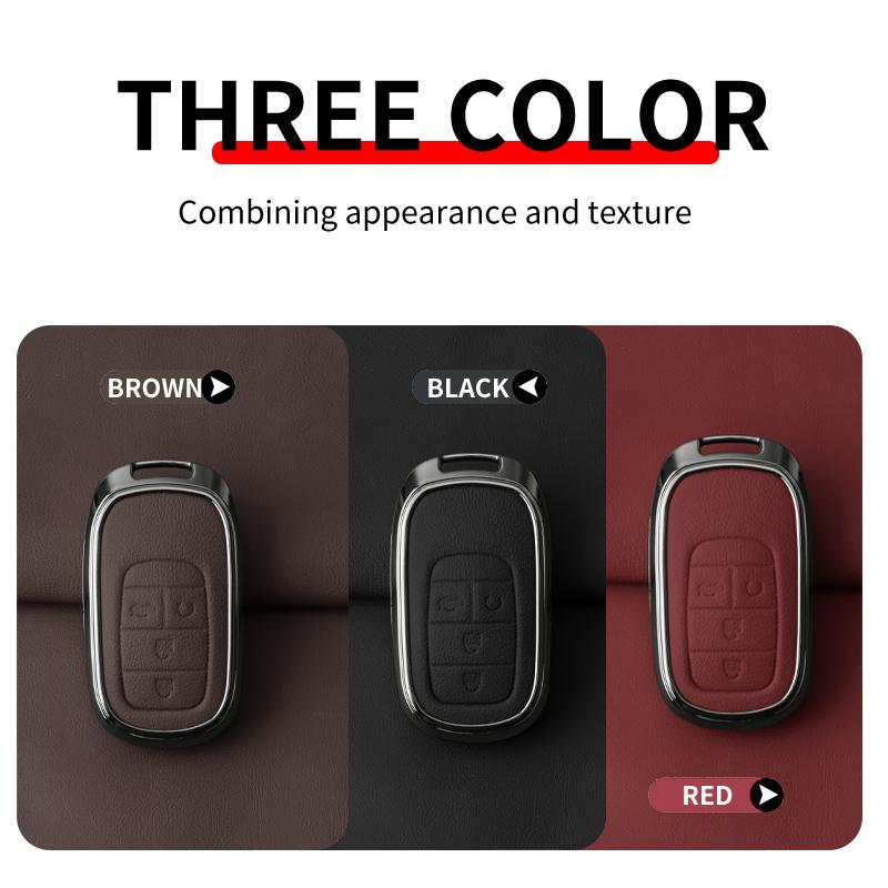 Zinc Alloy Leather Car Key Case For Honda 2022 2023 2024 Accord Civic HR-V CR-V Pilot Sport SI EX EX-L Keychain Accessories