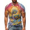 Pánské Módní 3D Tištěné Pánské Tričko Kulatý Výstřih Krátký Rukáv Trendy Street Wear