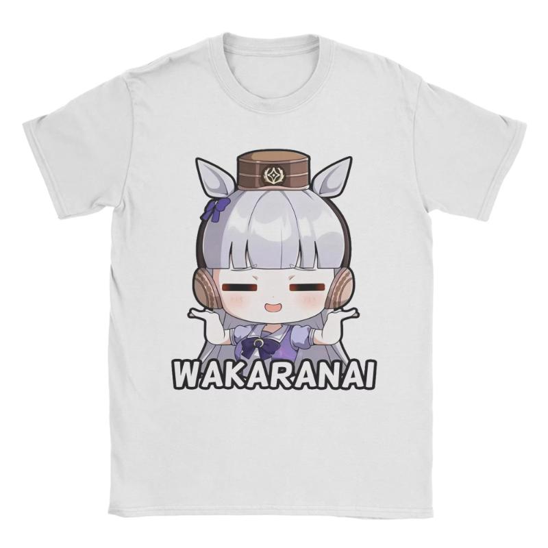 I Paused My Umamusume Career To Be Here Men T Shirt Tees Short Sleeve Round Collar T-Shirts Cotton Plus Size Clothes