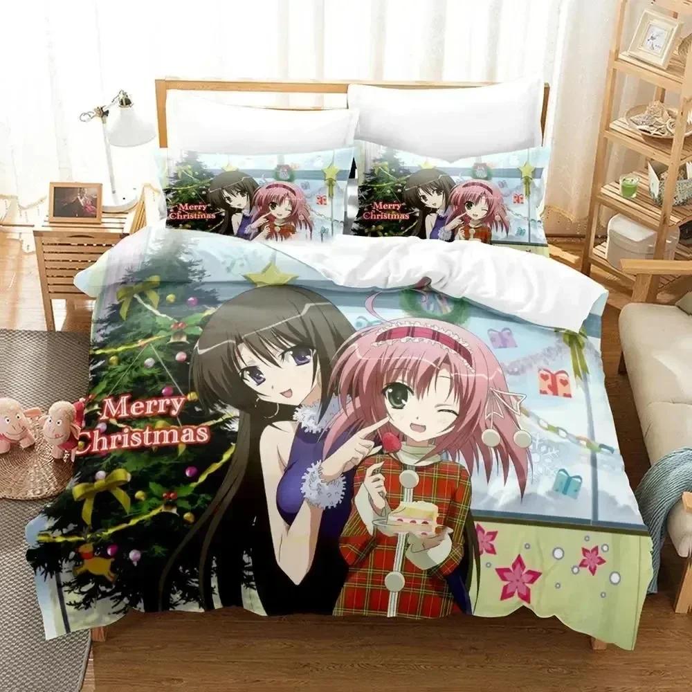 Anime Student Council'S Discretion Bedding Set Printed Bed Set With Pillowcase Duvet Cover Soft Queen King Size Bedclothes Home
