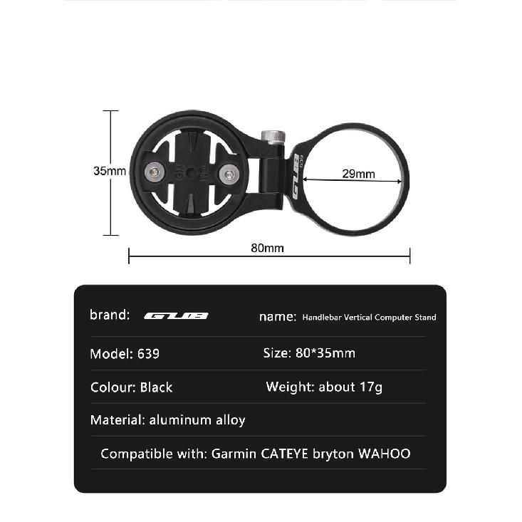 GUB 639 Bike Computer Stem Top Cap Mount Bicycle Computer Angle Adjustable Holder Compatible for Garmin Edge Wahoo Bryton Cateye