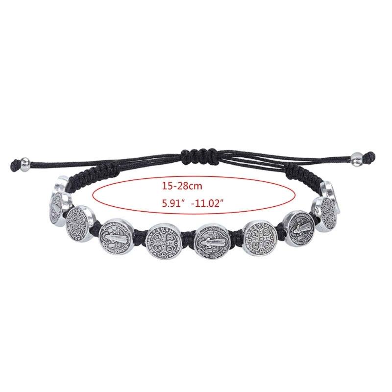 Lady Mary/saint Benedict Bracelet Handmade Weave Beads Bracelet Lucky Prayer Religious Bracelets for Men Women