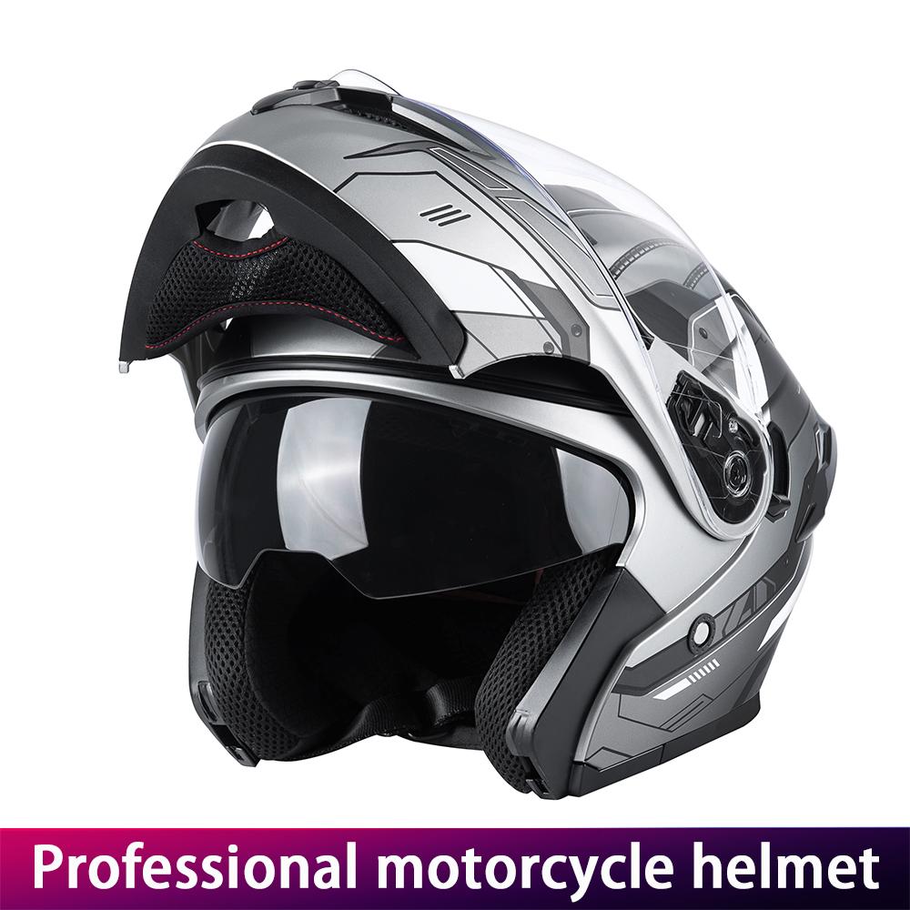 DOT Certified Motorcycle Helmet Full Face with Dual Lens Warmth for Scooter And Racing Bikes Peelable Motorcycle Headgear