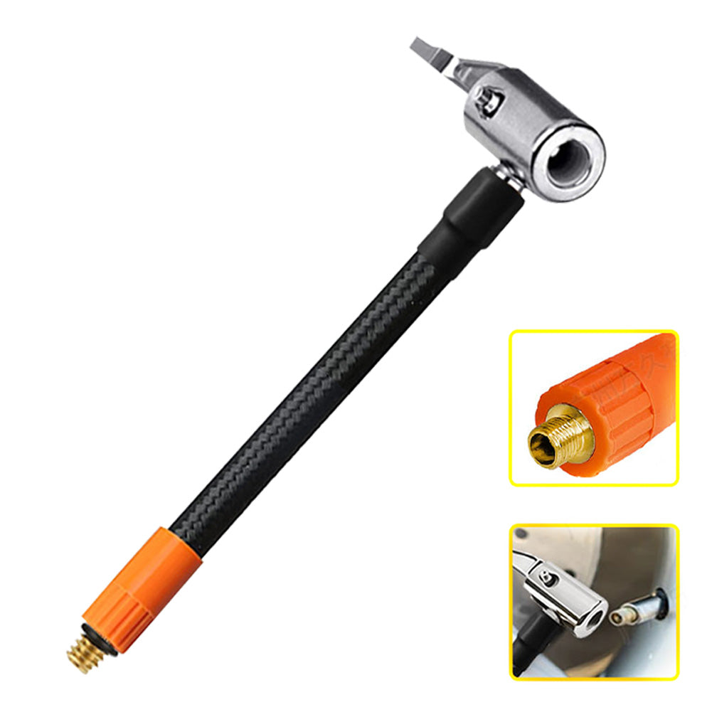 1 Stück M6-Verriegelungs-Luftfutter mit Luftschlauch, Standard-Reifenventil-Feingewinde, Aufblasschlauchadapter, Autoreparaturwerkzeug