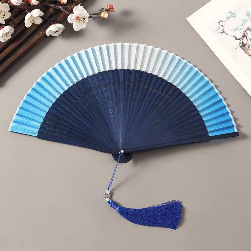 Hollow Carving Bamboo Folding Fan Portable Dance Fan Chinese Style Retro Hand Fan Gift Giving