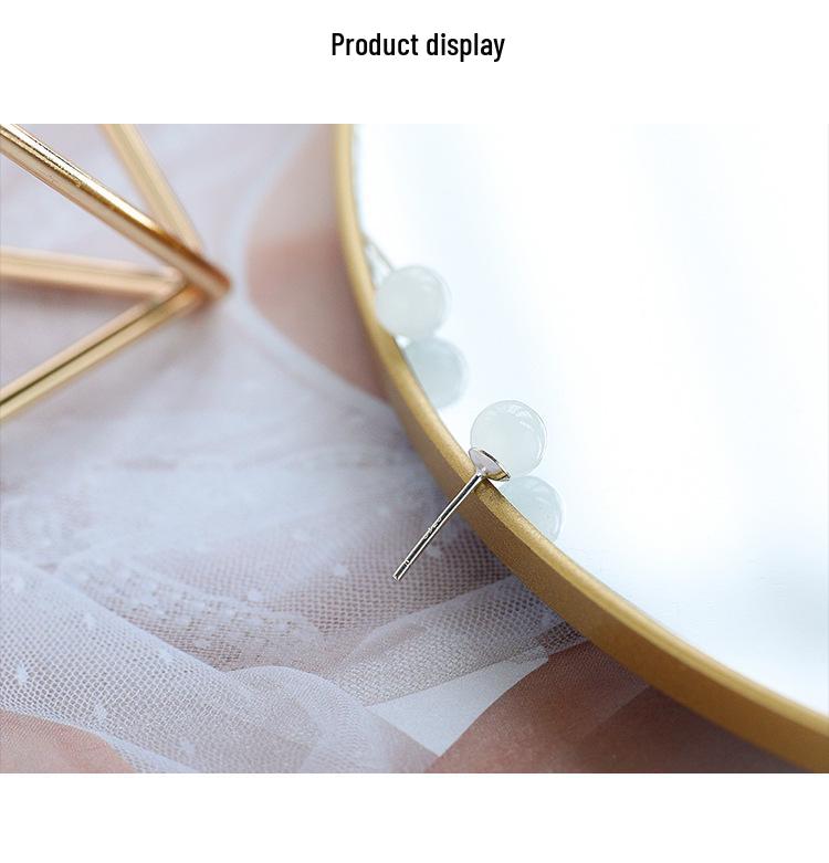 Qiaoen Natural Crystal Hetian Jade & 925 Silver Women's Earrings