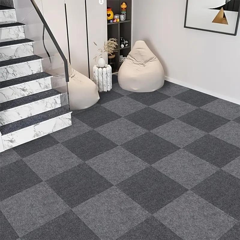 10PCS 30cm/11.81 Inch Self-adhesive Carpet Tile Stickers, Square Mats, Peeling Stickers, Carpets, DIY Flooring, Home Decoration