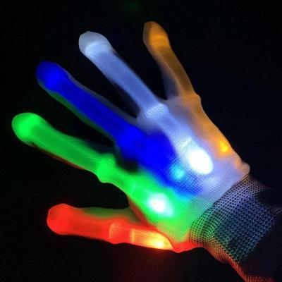 1 para Kostium na Halloween Dekoracja Świąteczna Rękawice emitujące światło LED imprezy Materiały imprezowe Wysokiej jakości Świecące Migające Rękawice