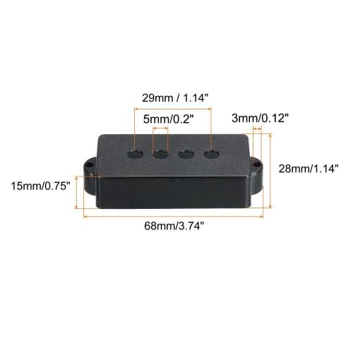 PATIKIL Bass Pickup Covers, 4-String, Plastic Closed Shell, Bass Guitar Parts, White, Pack of 2