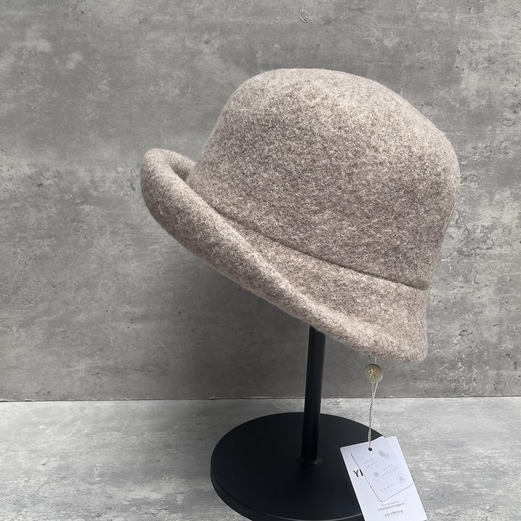 Half-Flanged Design Wool Fisherman'S Hat Children'S Top Hat Retro Bucket Hat Thick Bucket Hat