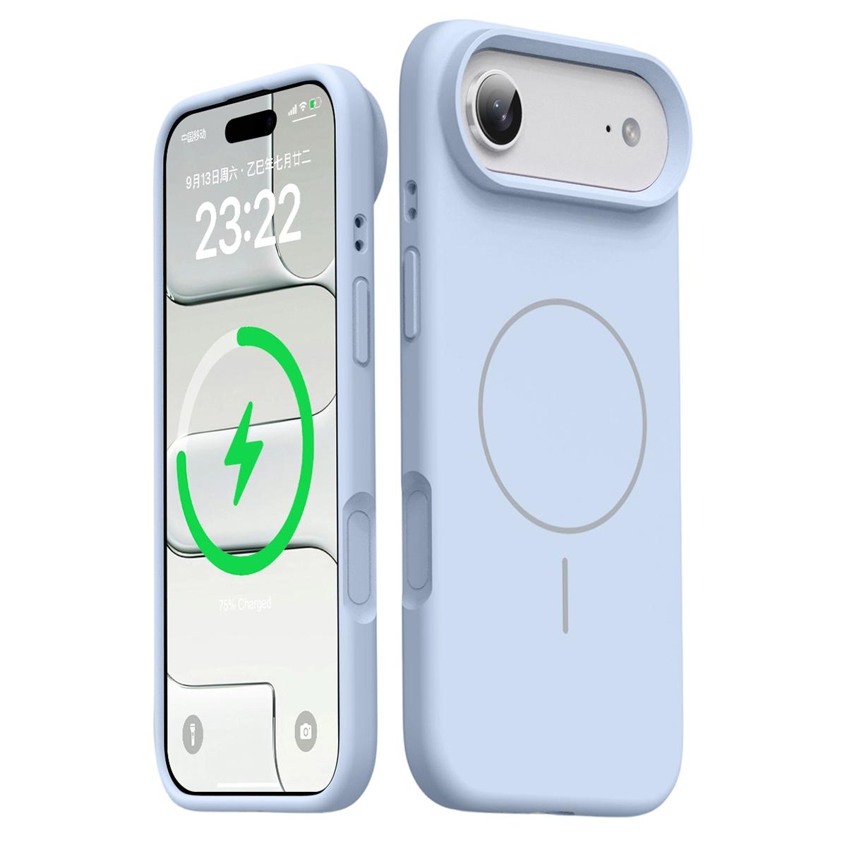 For iPhone Air Magnetic Case Skin-Friendly Liquid Silicone + PC Phone Cover Compatible with MagSafe