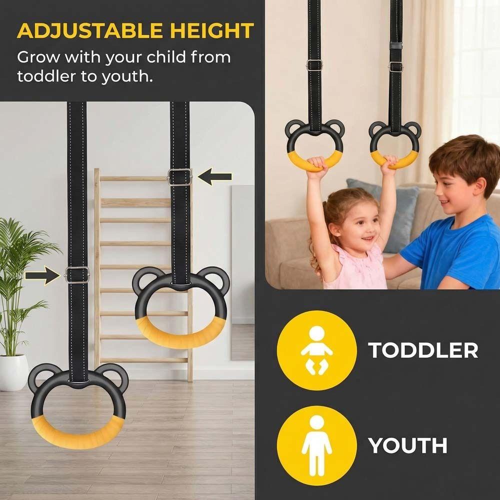 Durable Gymnastic Rings With Straps Fitness Exercise Ring Workout Gea Pull Up Bar Fitness Training