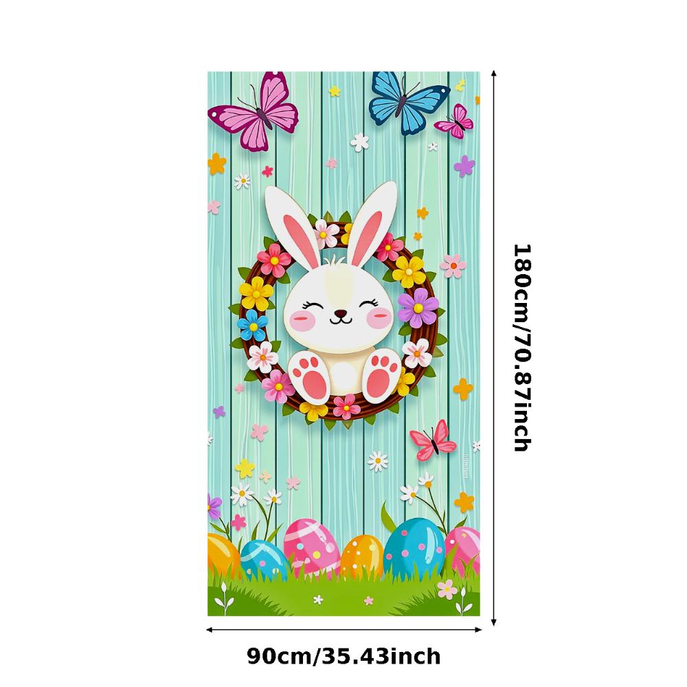 Holiday Banner Spring Theme Easter Egg Banner Easter Bunny Banner Colorful Bunny Theme For Spring Party Family Gathering