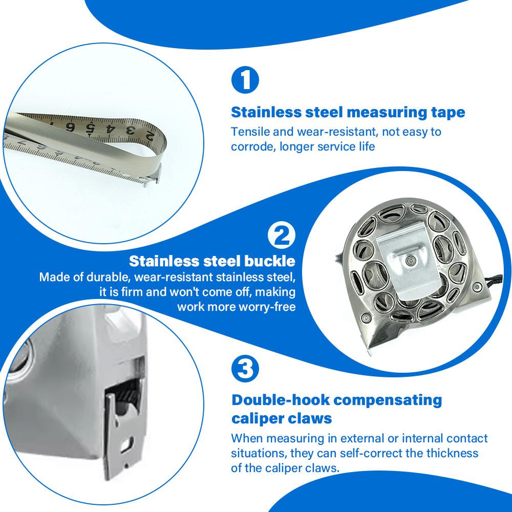 7.5M Metric Tape Measure Stainless Steel Anti-corrosion Retractable Metric Ruler Hollow Design Woodworking Measuring Tool