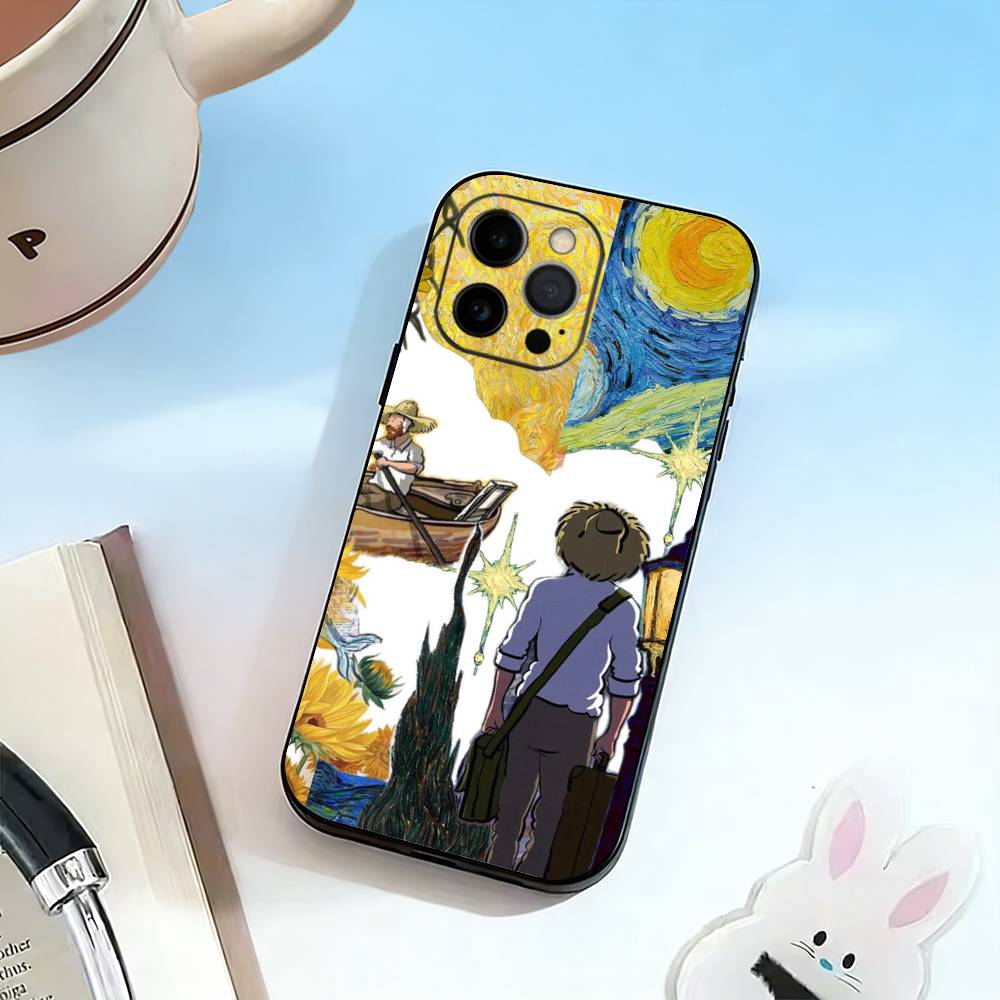 

Van Gogh Phone Case For iPhone 17, 16,15,14,13,12,11 Plus,Pro Max, Others Soft Black Cover iPhone15promax