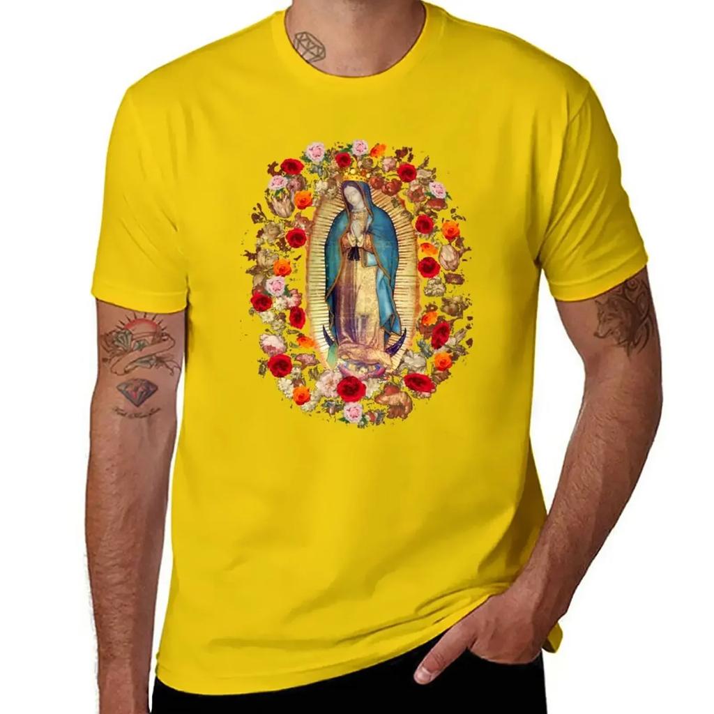 Our Lady of Guadalupe Mexican Virgin Mary Mexico Catholic Saint T-Shirt plain anime clothes plain white t shirts men