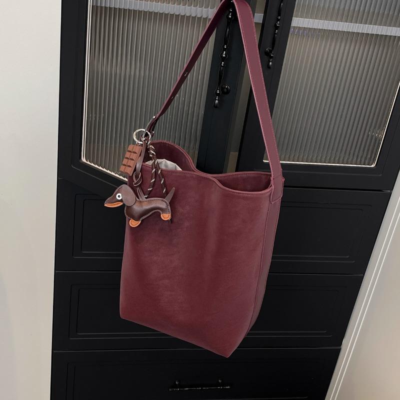 2026 Nuova Borsa Tote Casual Versatile di Alta Qualità Scamosciato Sintetico Monocolore Chiusura a Fibbia Grande Capacità Borse a Spalla Impermeabili Durevoli Borse a Mano