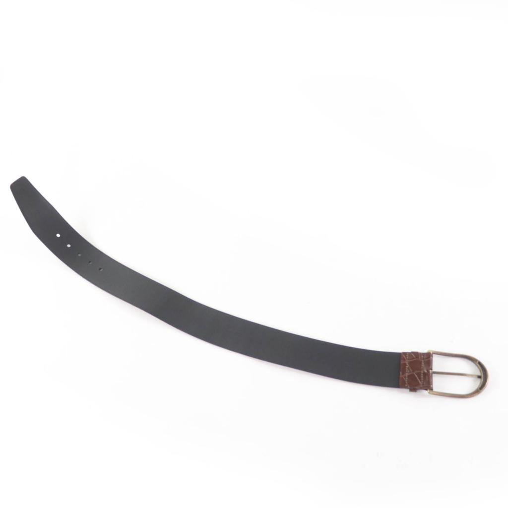 Excellent SAINT LAURENT belt Croco embossed leather with logo Brown 65 GRZ619783 Used