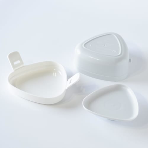 OSK (OSK) LS-20 Bomb Rice Ball Case, 290ml, Gray, Made in Japan, Microwave-Safe, with Pressed Mould, Set of 2, Made in Japan