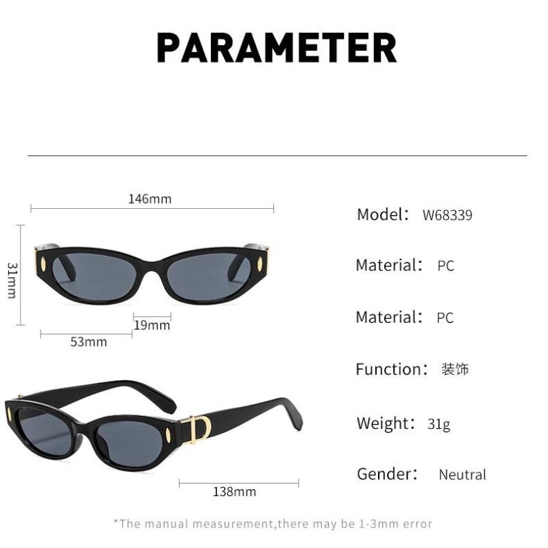 Rice Nail Small Frame Cat Eye Sunglasses New Street Photography Women's Versatile Trendy and Fashionable UV Resistant Glasses