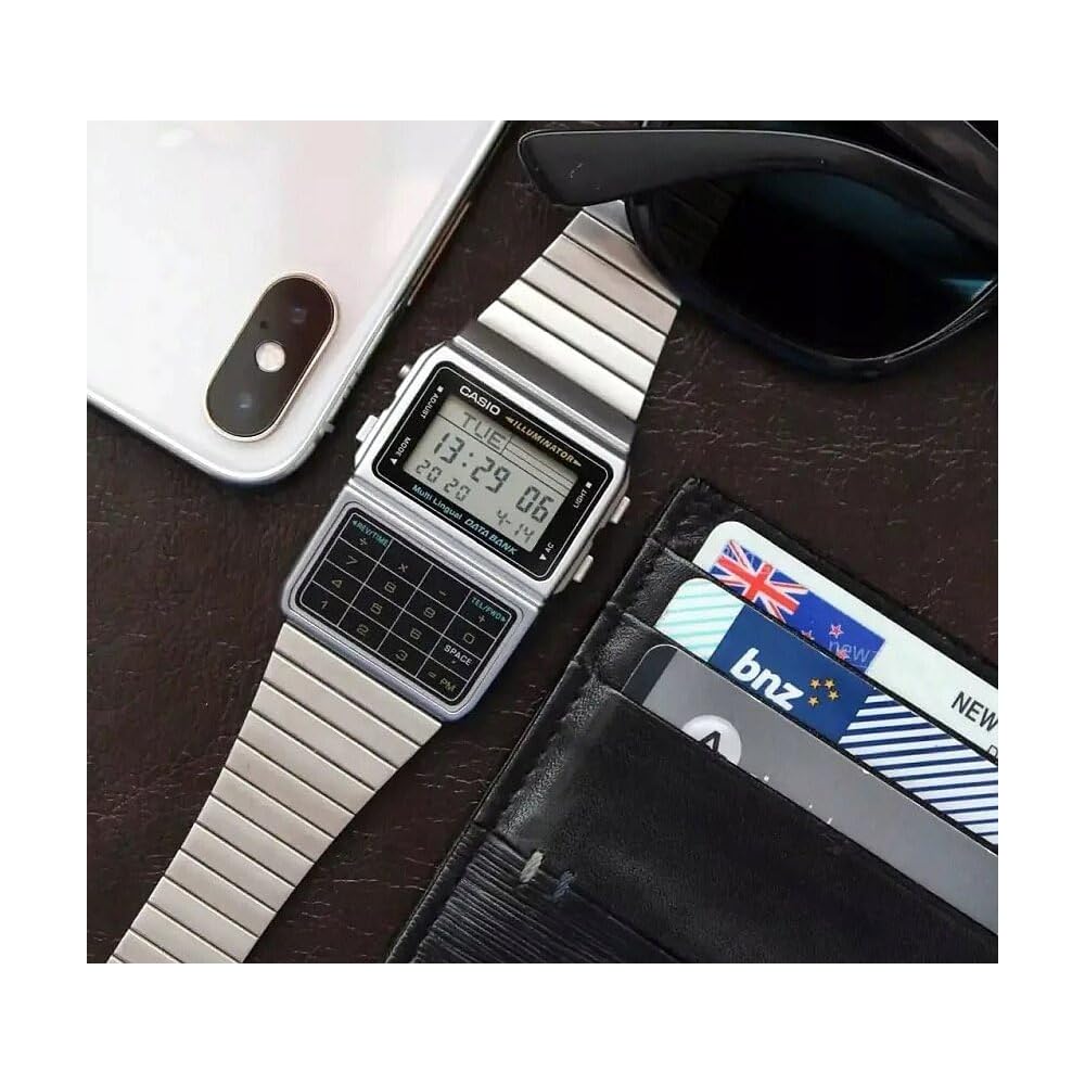 Casio Data Bank DBC-611-1DF Unisex Silver Digital Watch Imported Model
