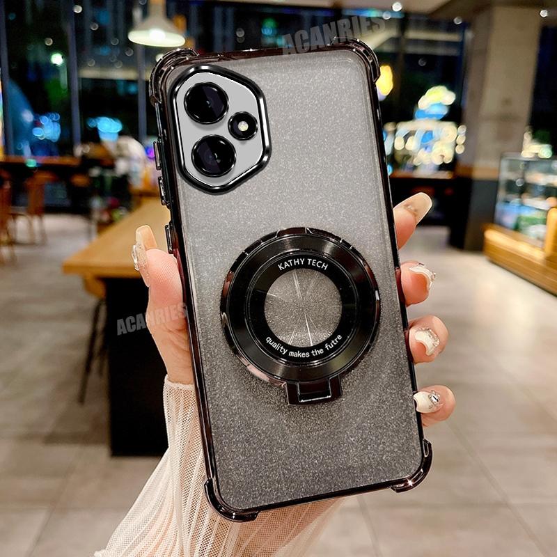 Honor400 Luxury Glitter Plating Holder Case For Huawei Honor 400 Pro Lite Shockproof Protect Silicone Stand Cover honor400pro