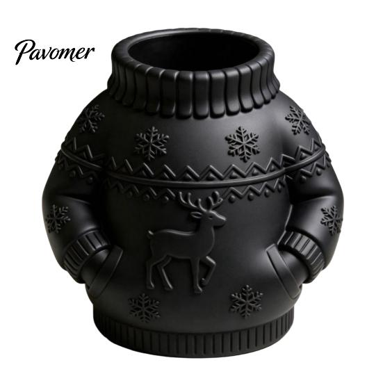 Durable Desk Pen Holder 3D Printed Sweater Holder, Creative Organizer with Elk Snowflake Relief for Home Desktop Paintbrushes Office School Supplies,