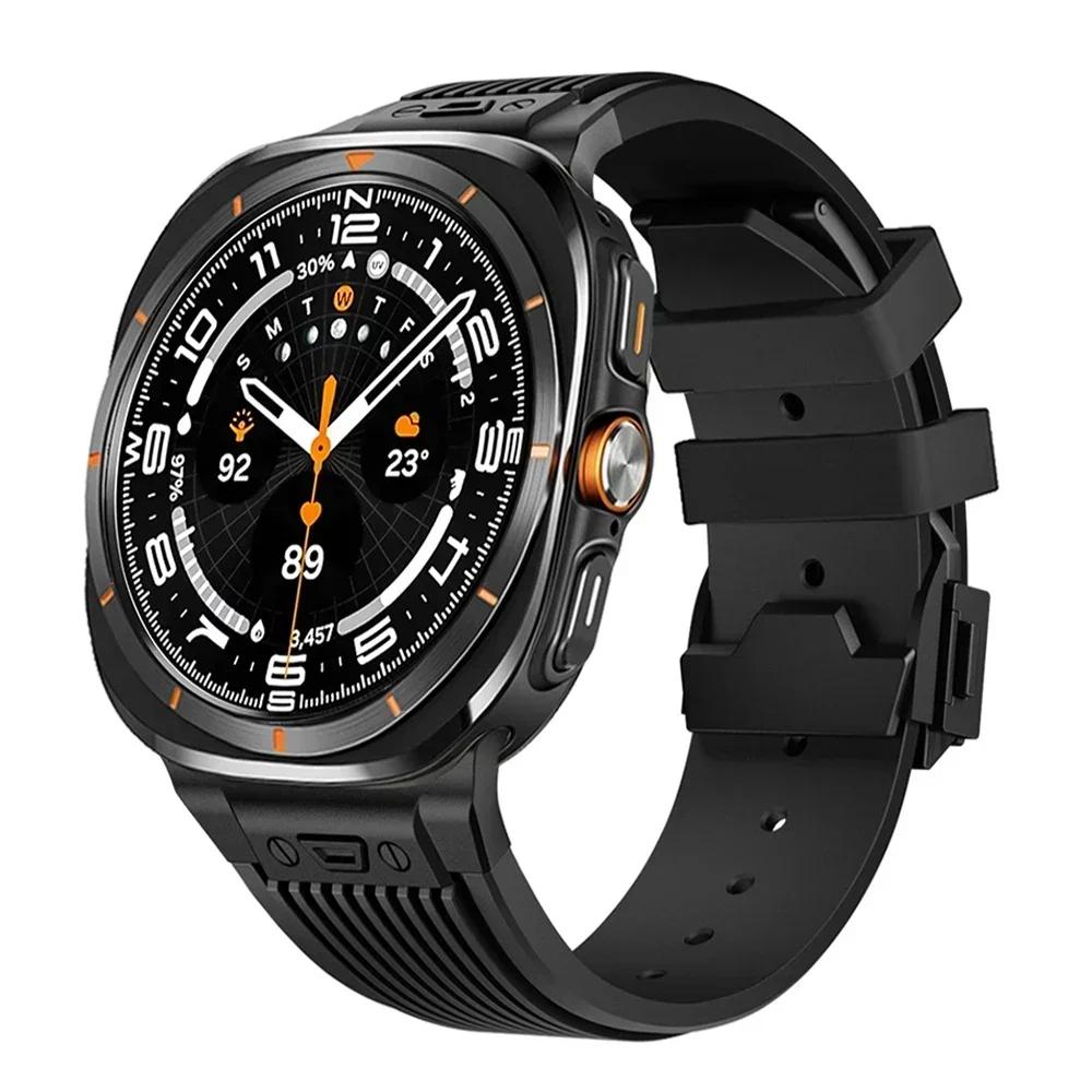 Sport Band For Samsung Galaxy Watch Ultra 2025 Stainless Steel Buckle Men's Luxury Band for Samsung Galaxy Watch 7 Ultra 47mm Band