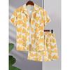Hawaii Summer Rose 3D Printed Men's Shirt Set Fashion Short Sleeve Shirt Oversized Casual Beach Shorts Street Suit