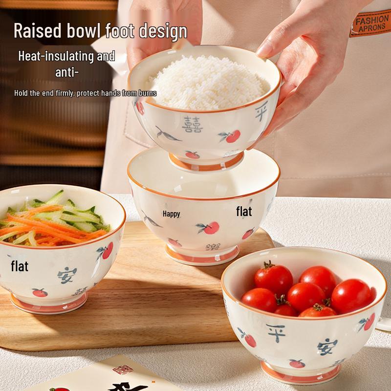2026 Chinese Style Large Ceramic Rice Bowl - Elegant Home Use