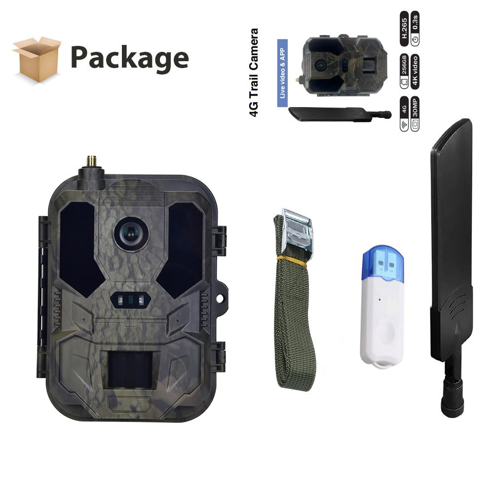 HC960PRO Câmera de Trilha para Caça 4G 30MP Visão Noturna Foto Transmissão ao Vivo 4K App de Mídia Serviço em Nuvem Não Requer Bateria de Lítio