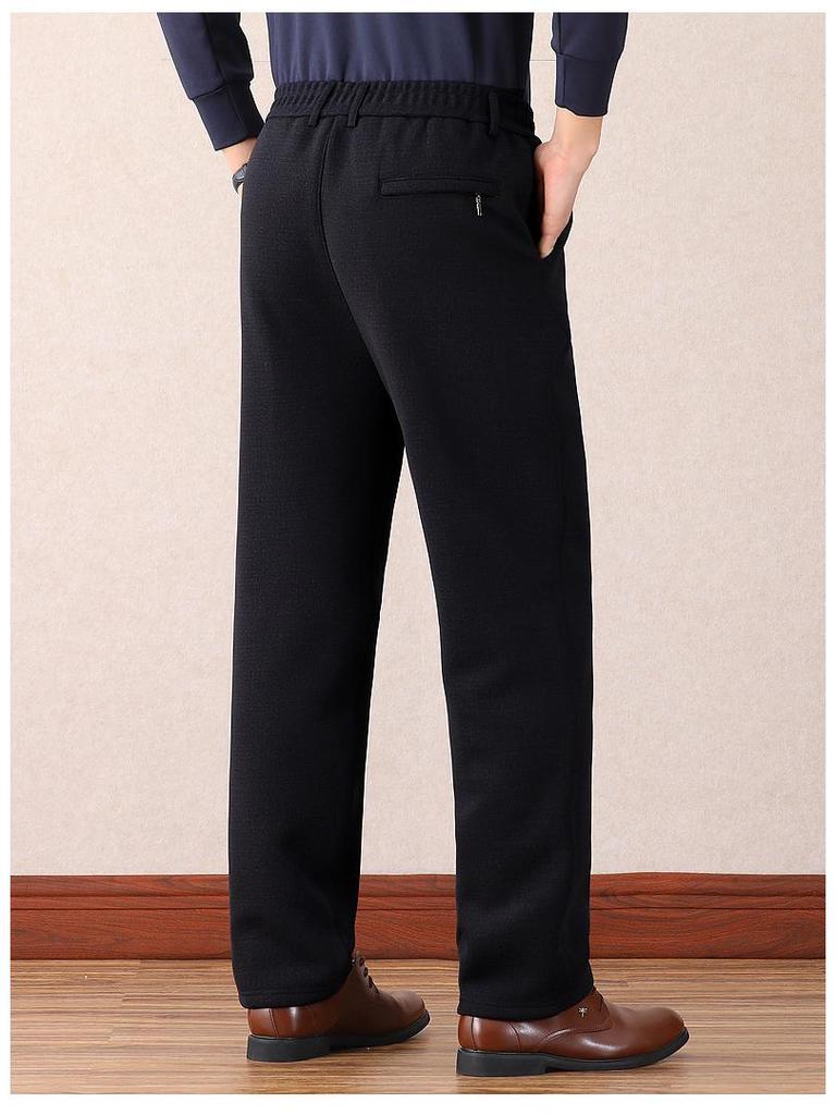 Men's Winter Warm Fleece Pants for Middle-aged and Elderly