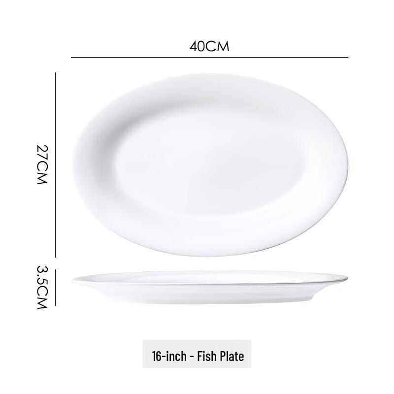 Elegant Oval Ceramic Fish Plate