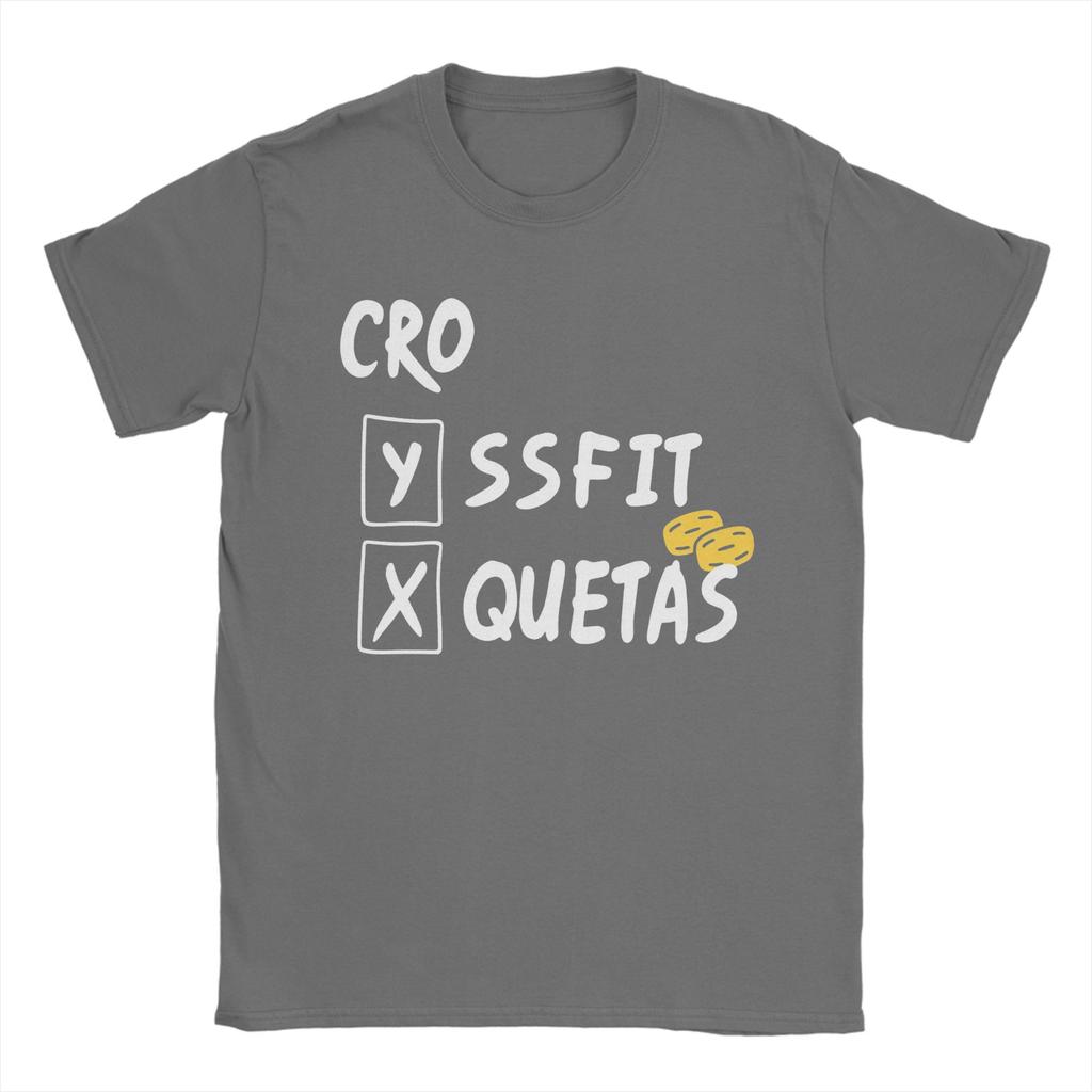 CRO SSFIT QUETAS T Shirts Men's  Cotton Hipster T-Shirt Round Collar  Tees Short Sleeve Tops Birthday Gift