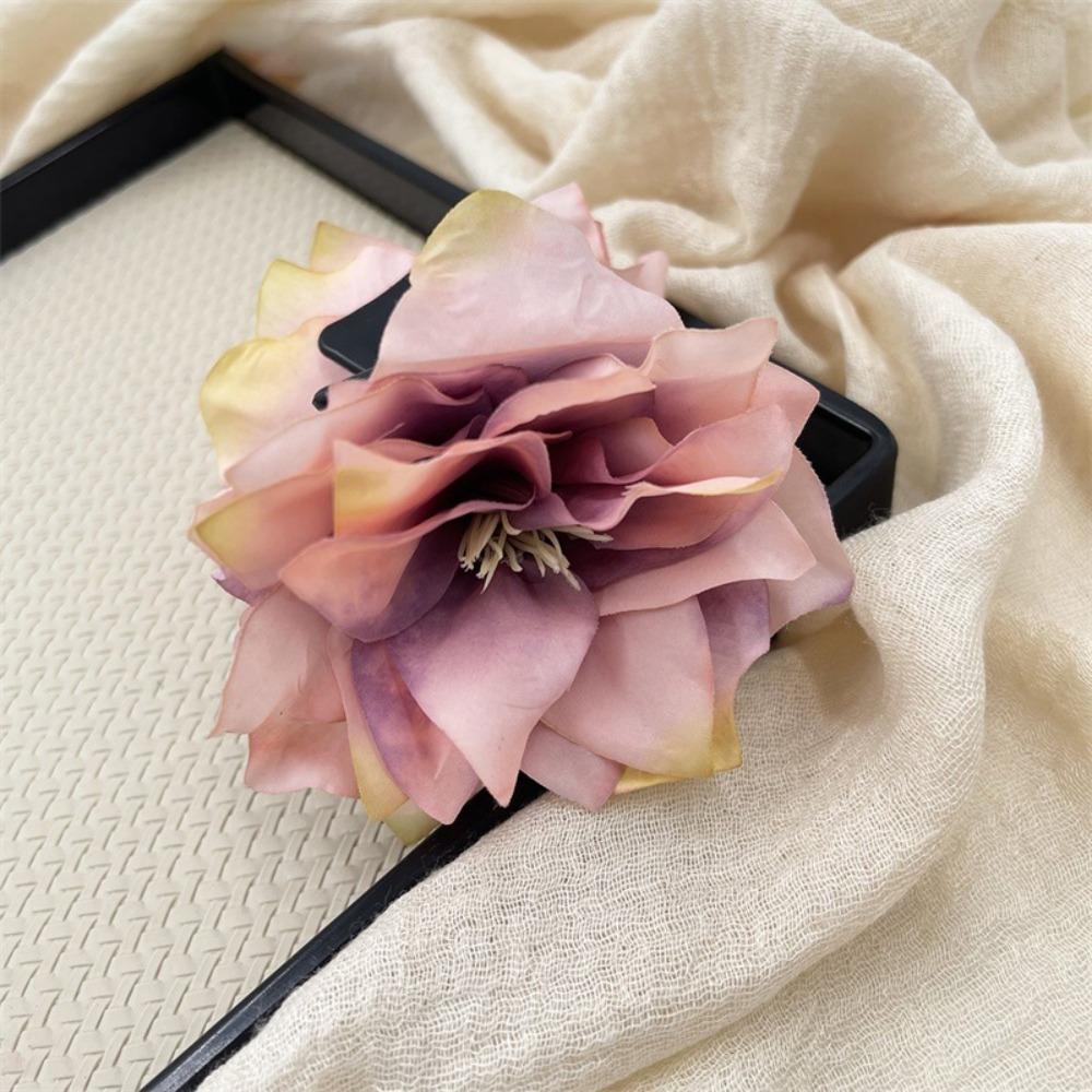 

Large Hair Claw Polyester Fabric Hair Clip New Grab Clip Vacation Jewelry Gift Purple Flower