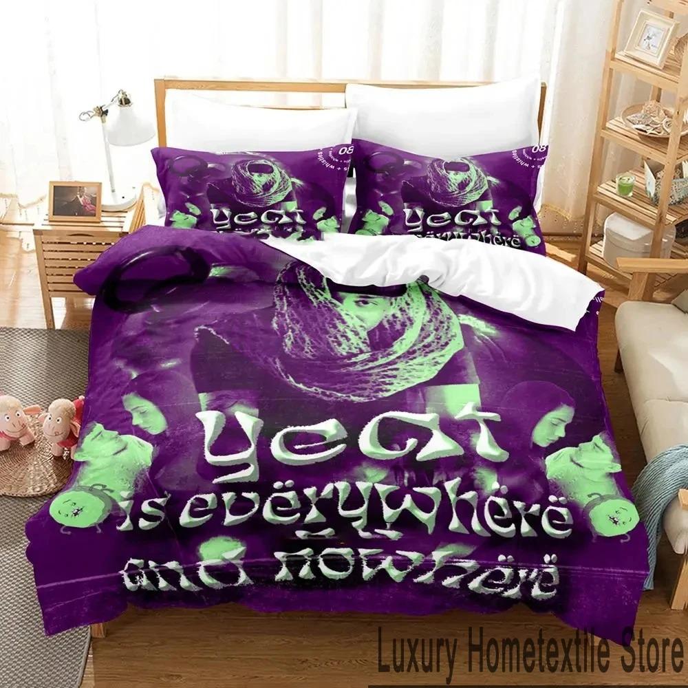 3D Druck Yeat Rapper Bettwäscheset Doppel Einzel König Bettbezug Bettdecke Kissenbezug Jungen Mädchen Erwachsene Schlafzimmer