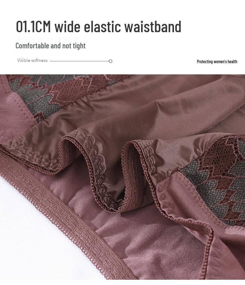 Mid-Rise Lace Hip-Lifting Panties - Comfortable, Sexy Triangle Design with Pure Cotton Crotch