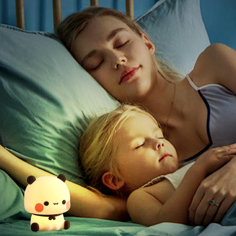 LED Nachtlichter Niedliche Panda Silikonlampe Batteriebetrieben Touch Nachtlampe Nachttischdeko 3 Modi Dimmbar Kinder Baby Nachtlicht