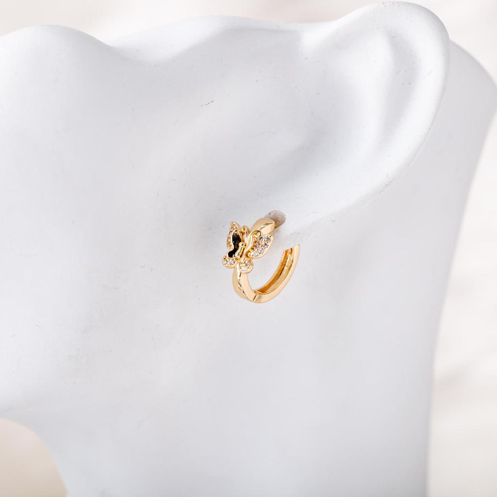 Korean Style Zircon Butterfly Earrings: Fairy Hollow Design for Women - Fresh, Fashionable, and Elegant Accessories.