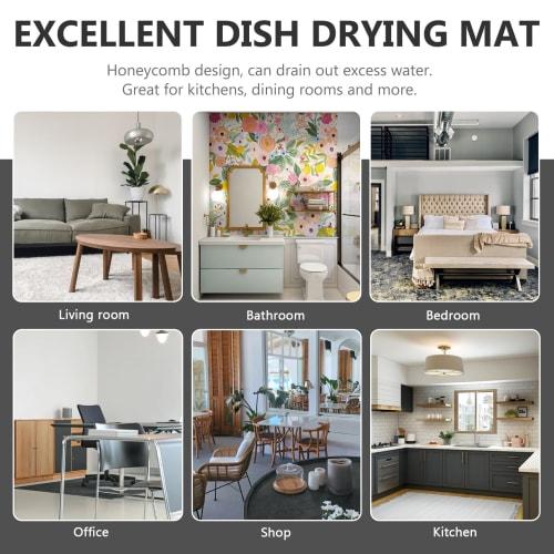 Angoily Sink Mat, 66*35cm, Cuttable, Multi-functional Silicone Sink Mat, Non-Slip, Large, Silicone Sink Mat for Coffee and Espresso Machines, Drying M