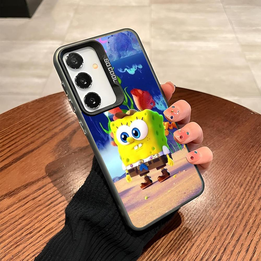 S-SpongeBobs P-Patrick Star Phone Case For Samsung Galaxy S24 S23 S22 S21 S20 Note20 Ultra Plus Fe Colored Silver Cover