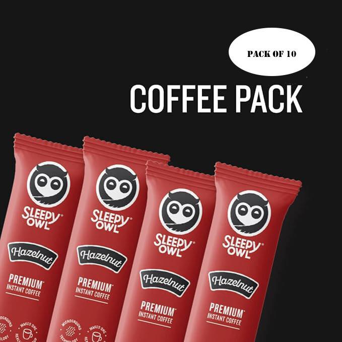 RSINC Sleepy Owl Hazelnut Flavour Coffee Sachets Pack of 10 x 2g Instant JL186263975772